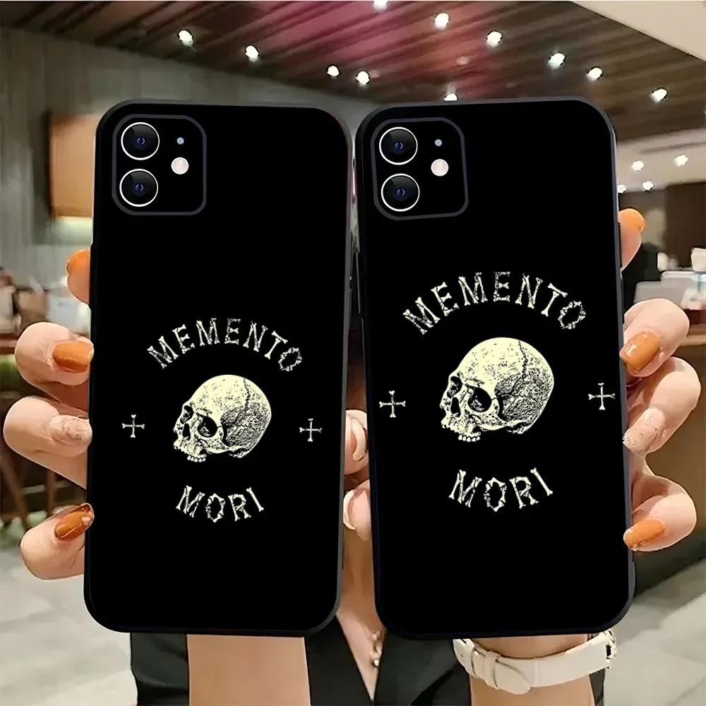 1pc Memento Mori Phone Case Silicone Soft For IPhone 16 15 14 13 12 11 Plus Pro Max Plus