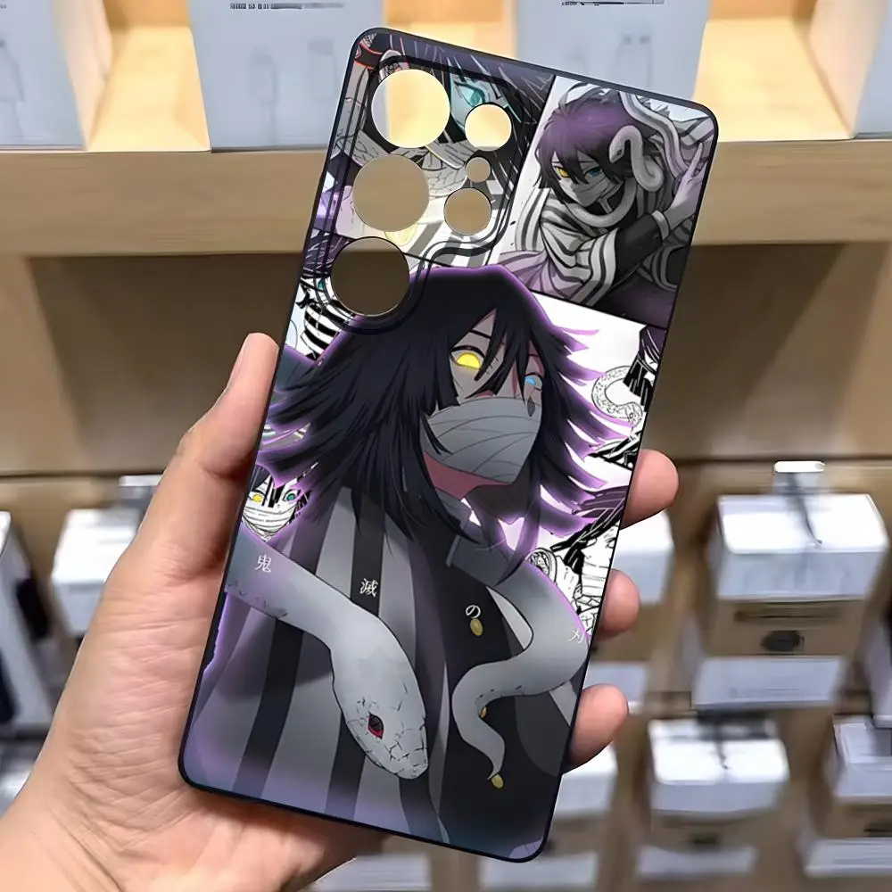鬼滅の刃 伊黒小芭内 スマホケース Samsung A16 A26 A36 A56 A15 A25 A35 A55 A34 A24 A54 A23 A53対応 ブラック ソフトシェル