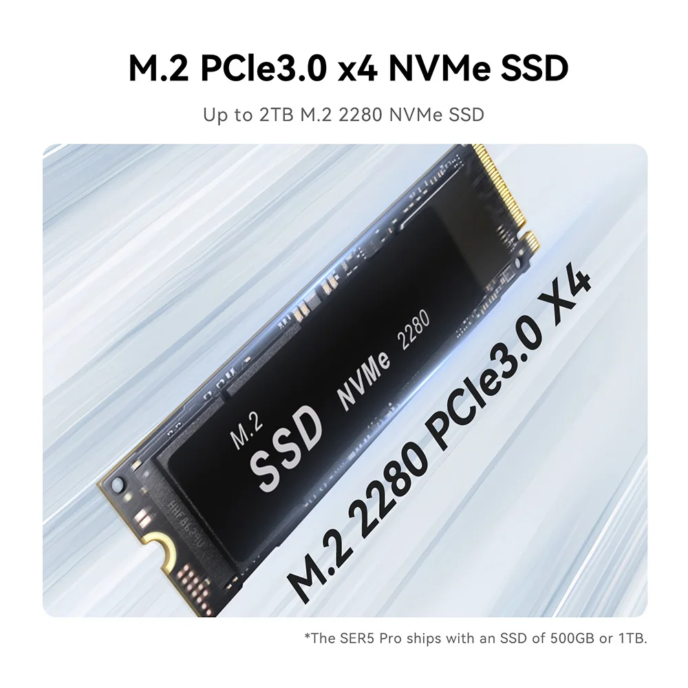 Beelink Ryzen7 SER5 PRO 5850U SER5 MAX 7735HS Mini PC AMD DDR4 16GB  SSD 500GB Support WiFi6 BT5.2 HD 1000M 5850U Mini Computer
