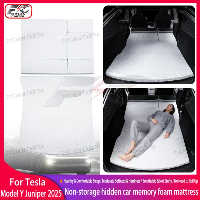 For Tesla Model Y Juniper 2025 Camping Suspended high rebound Memory sponge Mattress Outdoor Camping Special Car Travel Bed