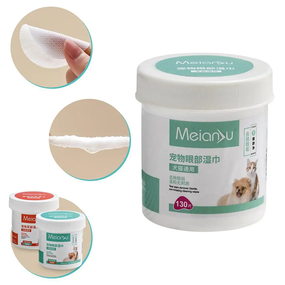 Dog Eye Wipes Puppy Kitten Tear Remover Cleaner Stain Remover Pet Cat Dog Eyes Ears Cleaning Towel Paper For Grooming Suppl X6B1