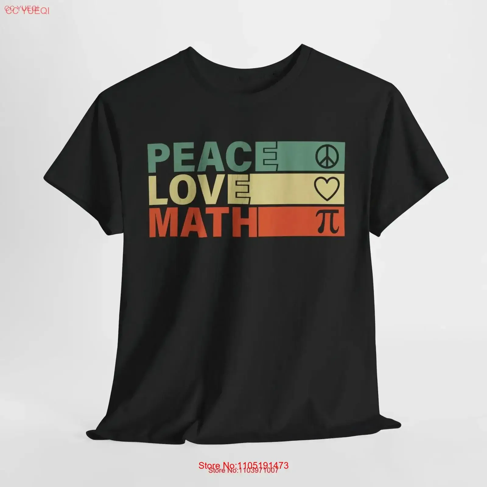 Math Lover T Shirt Peace Love Cotton Mathematics Teacher Apparel vintage Washed fashion designer clothes graphic Stylish