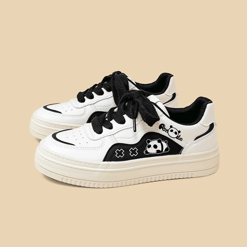 Amy and Michael Cute Anime Panda Shoes Lovely Girls Students Casual Sports Sneakers Women Tennis Female Skate Board Shoes