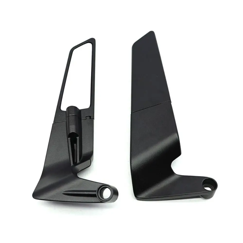 1Pair Frosted Black Motorcycle Wing Mirrors Aluminum Alloy Adjustable Stealth Mirrors Anti-vertigo Lens Adjustable Mirrors