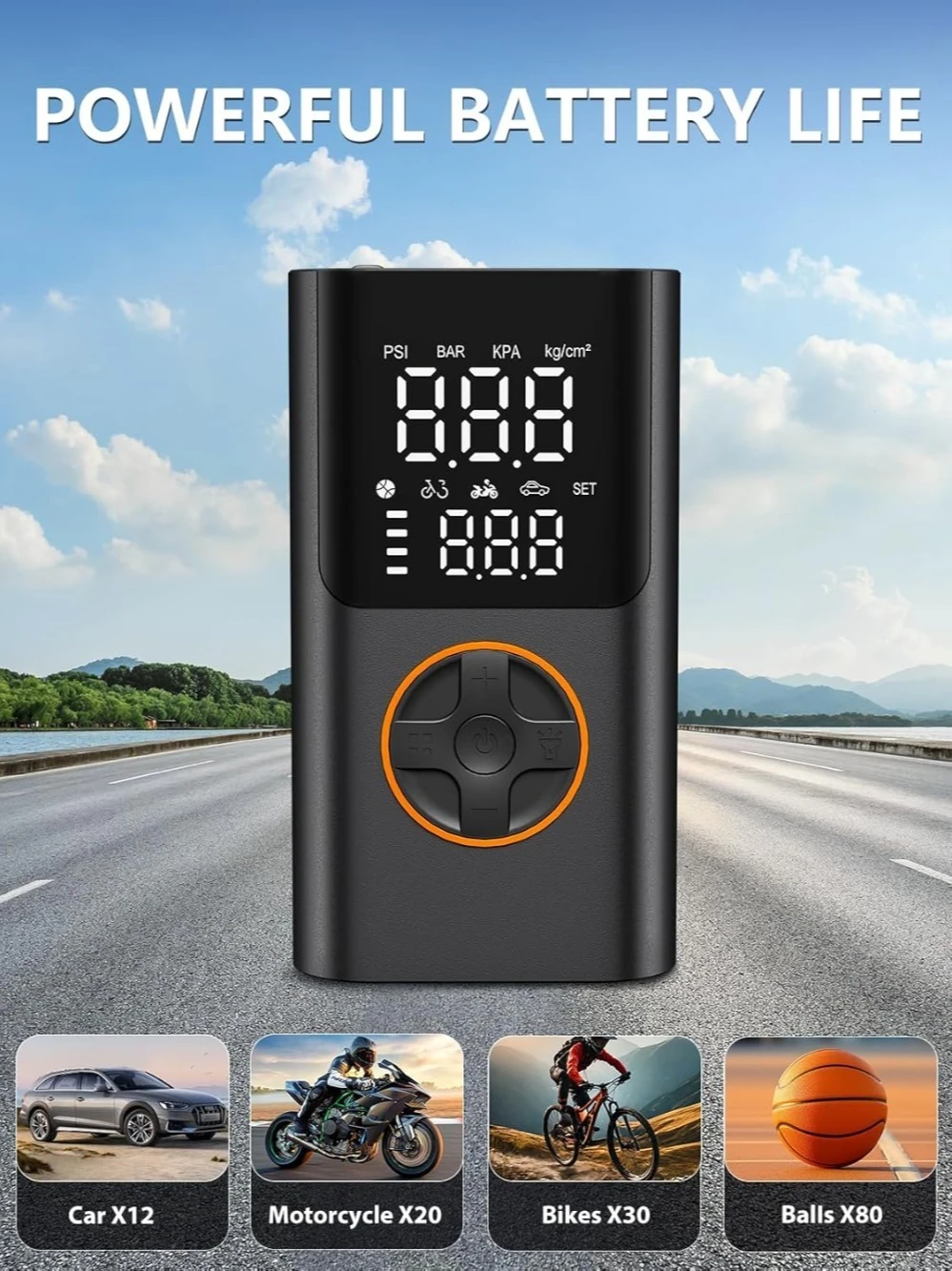 AliExpress YINGBOOST Mini Bike Tire Pump 150 PSI Tire Inflator Air Compressor Cordless , Air Pump for Car with Pressure Gauge, LED Light