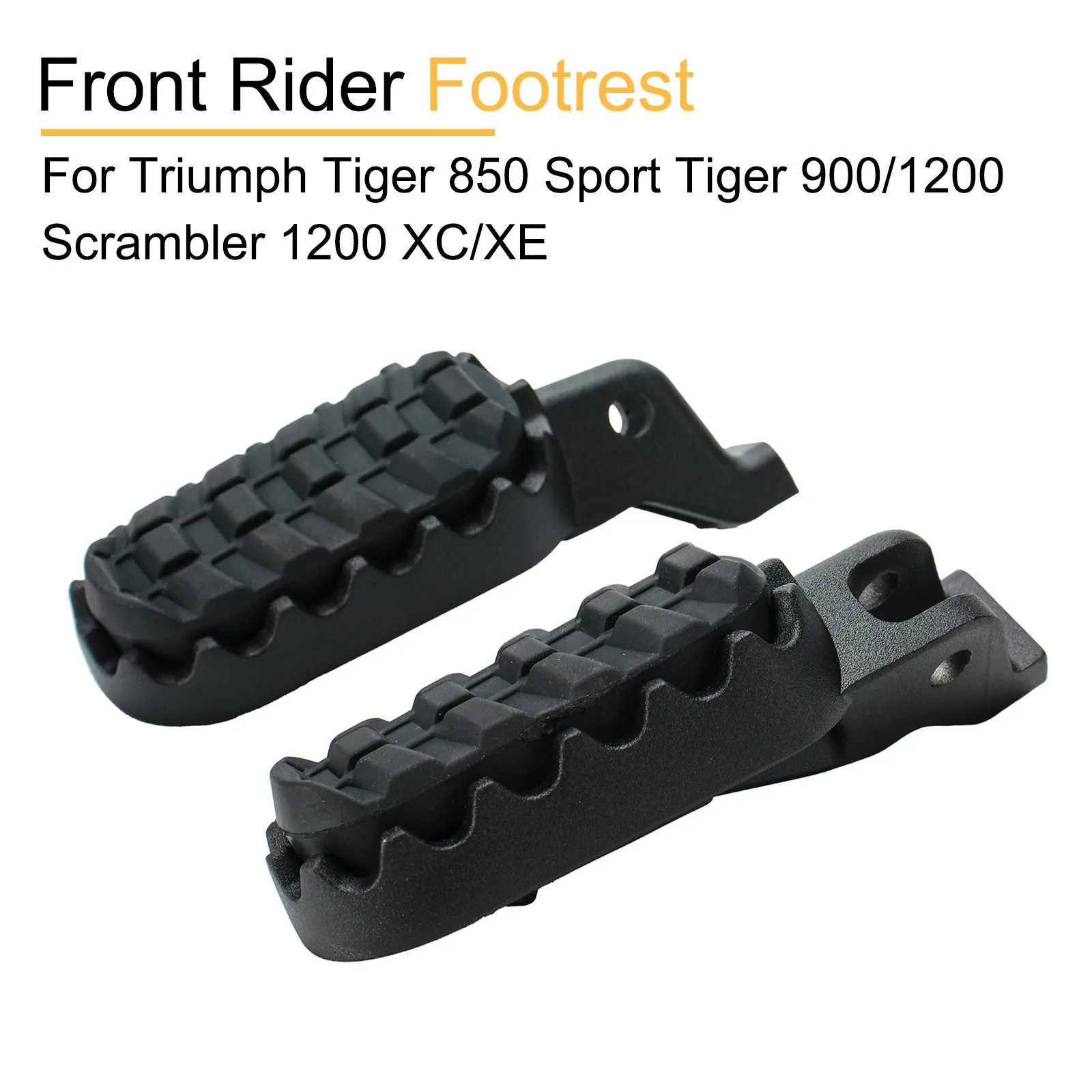 

1 Pair Front Footrest For Triumph Tiger 850 Sport Tiger 900/1200 Scrambler 1200XC XE BOND EDITION 2020-2024 Black