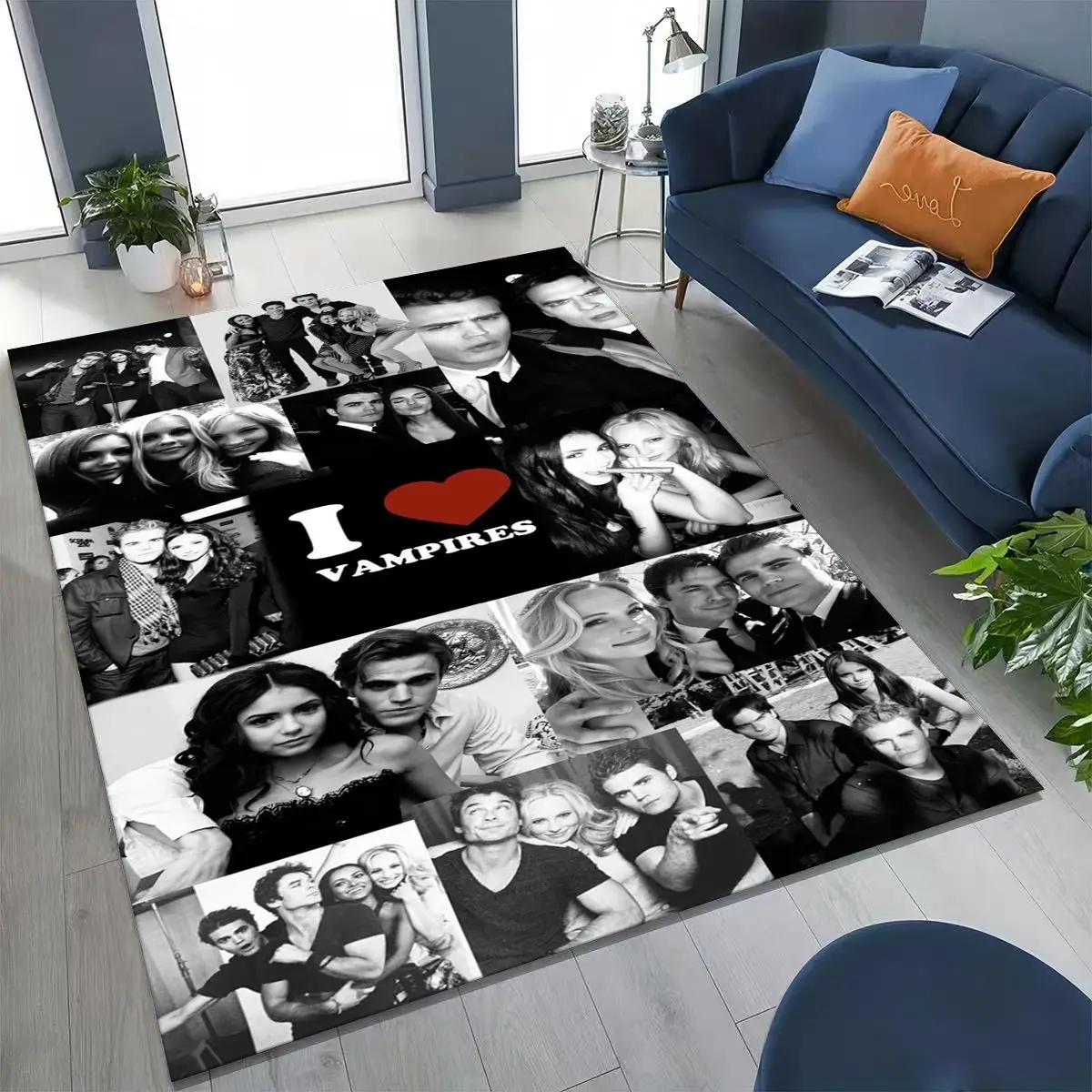 

2026 New The Vampire Diaries Damon Salvatore Rug for Bedroom Living Room Sofa Home Doormat Decor, Large Kids Non-slip Floor Mat