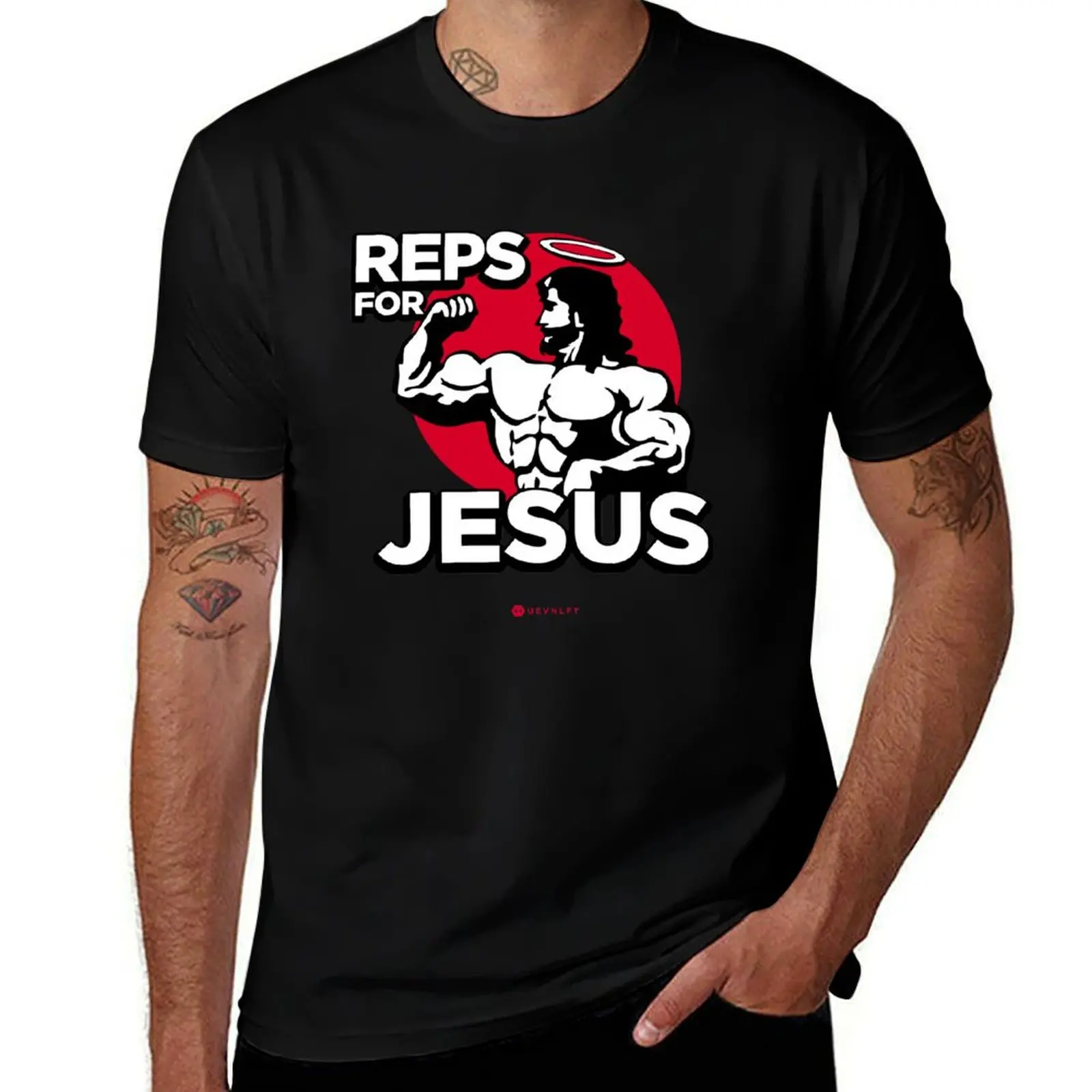 

Reps for Jesus - Gym Fitness Bodybuilding - Broscience Life T-Shirt cotton t shirts man 100% T-Shirt