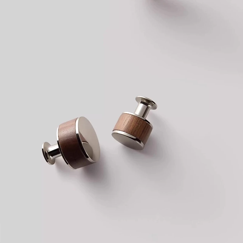 

Titanium silver single hole wardrobe door handle, black walnut drawer, vintage cabinet door handle