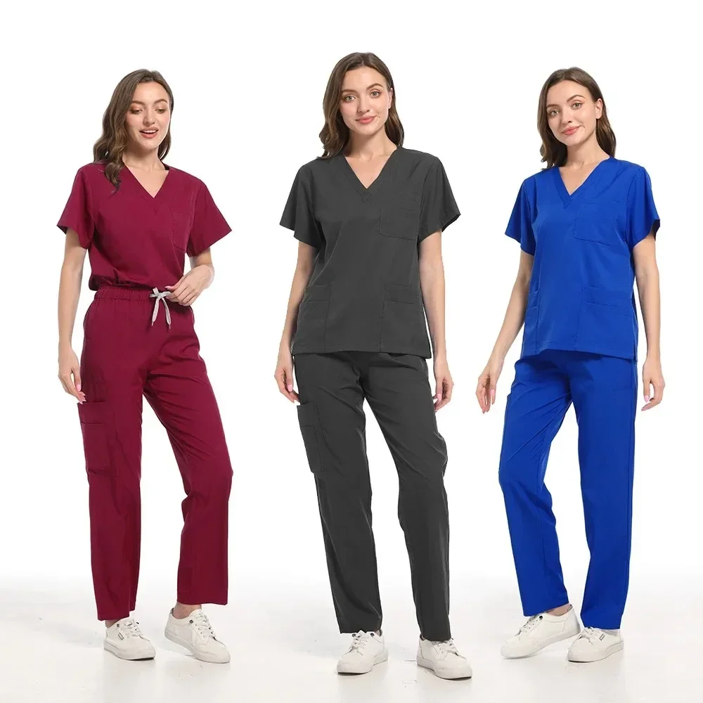 Uniforme de gIslande médical Chevpour femmes, ensembles de gIslande, accessoires de soins infirmiers, proporhospitalière, vêtements de travail pour clinique dentaire, salon de beauté, spa