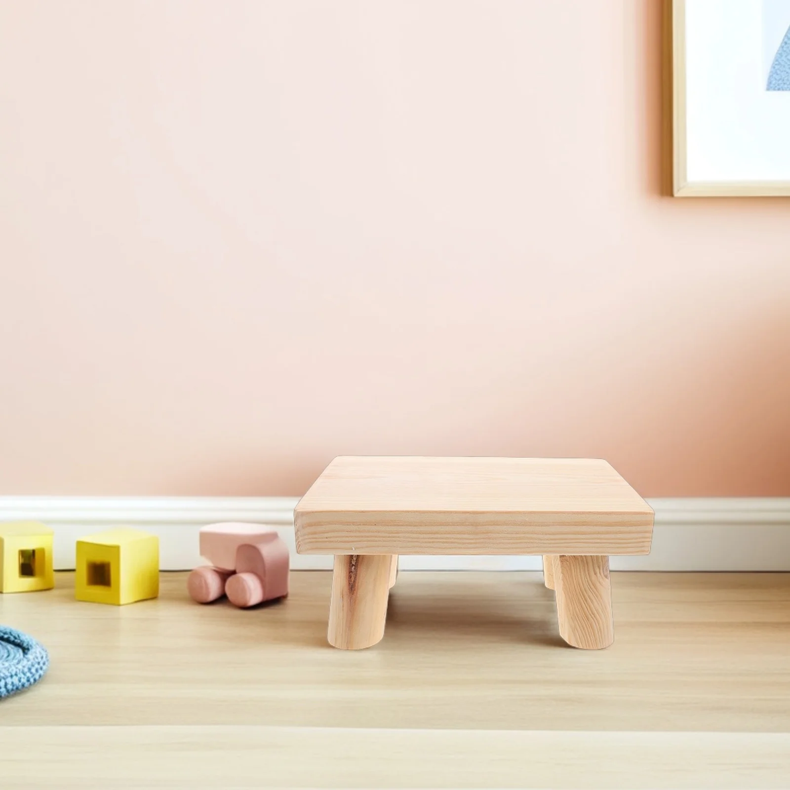 

Natural Solid Wooden Step Stool Portable Lightweight Footstool for Kids Bathroom Kitchen Bedroom Toddler with Anti Slip Surface