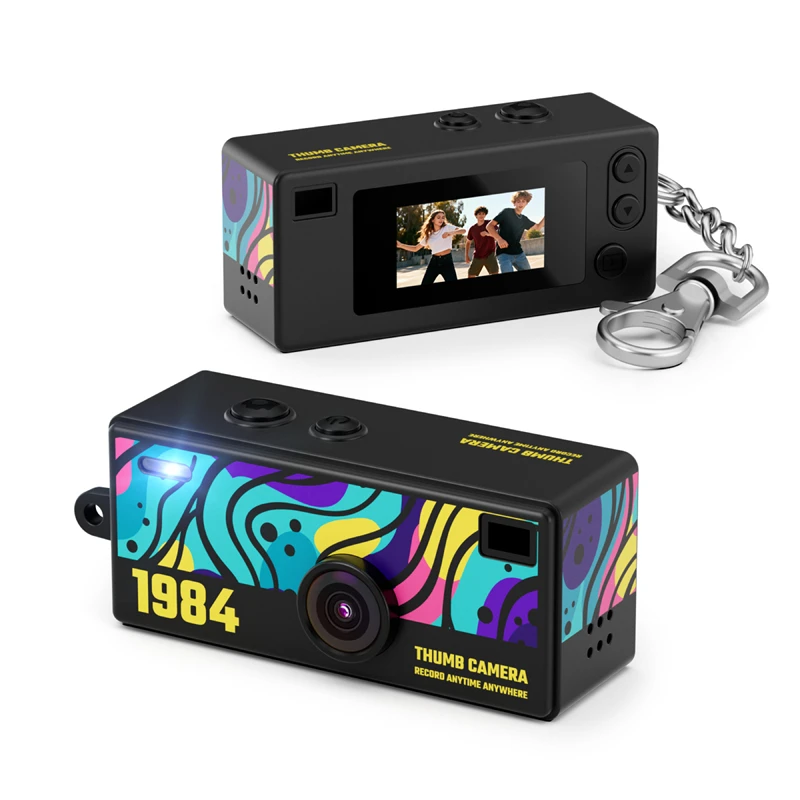 Lenovo Neue 1080P Cartoon-Kamera Mini-Kamera für Fotos und Videos Tragbare Daumengroße Kamera für Studenten Perfekt als Geschenk.