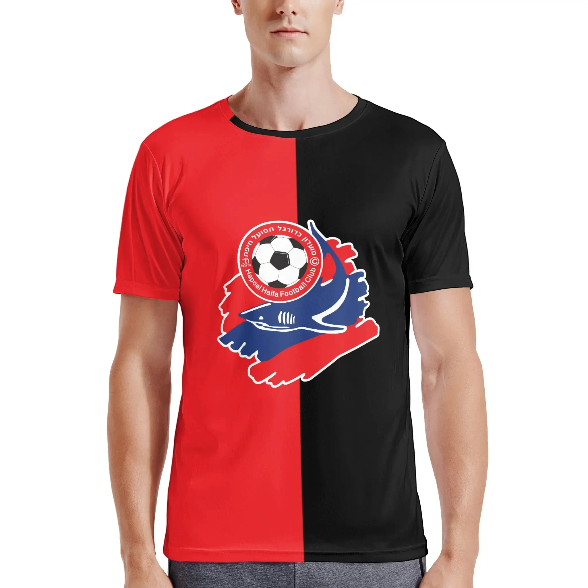 Hapoel Haifa Men's Athletic Cotton Classic Short Sleeve Crewneck T-Shirt Tee Shirt