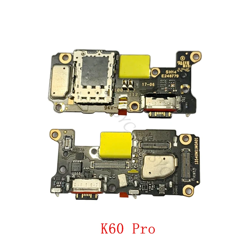 Conector de Carregamento USB Cabo Flex para Xiaomi Redmi K60 Pro, Sim Card Reader Board, Peças de Reparo