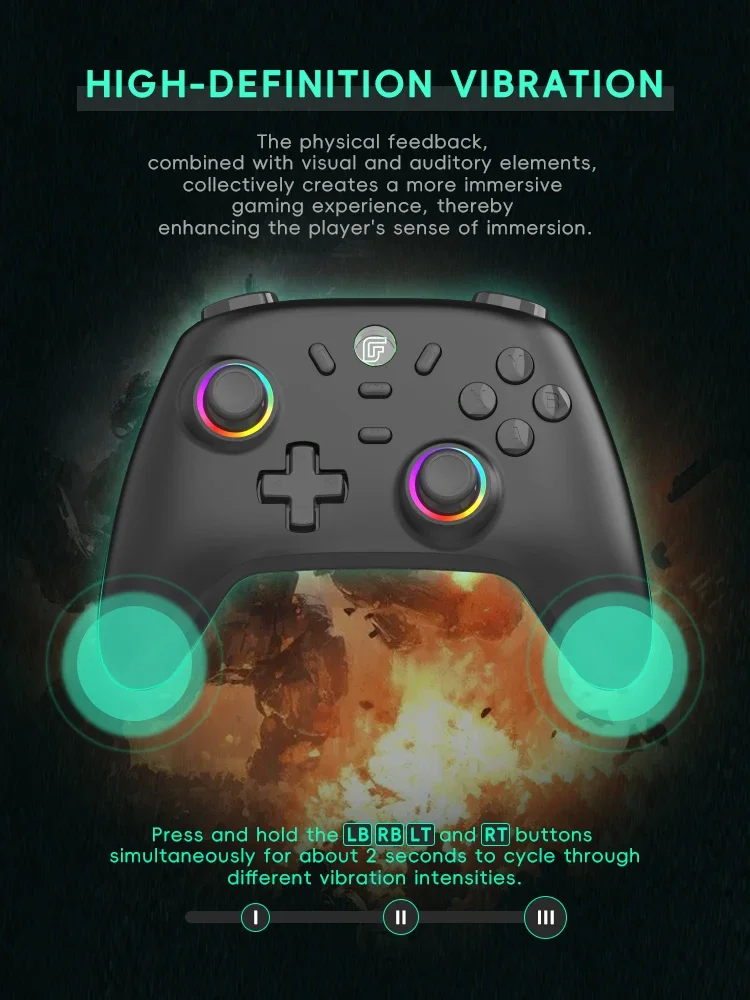 S13 Wireless Controller mit Hall-Effekt-Joystick, kompatibel mit PC/Mac/iOS/Computer Gaming Gamepad