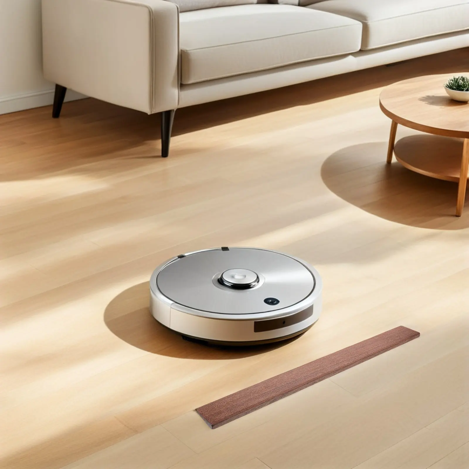 Afbeelding 5: Houten drempelhelling 0,4 inch hoogte voor binnendeuren, rolstoel, scooter, robotstofzuiger, hellingpad, vloerovergangsstrip, 20 inch lang