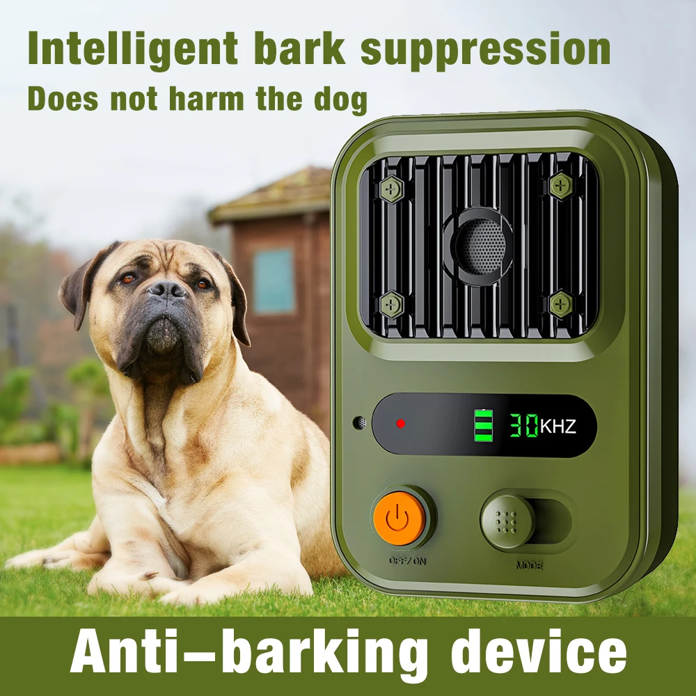 Voice Control Dog Stopper Ultrasonic Anti Barking Device Rechargeable Noise Prevention Training Device Plastic Bark Deterrents
