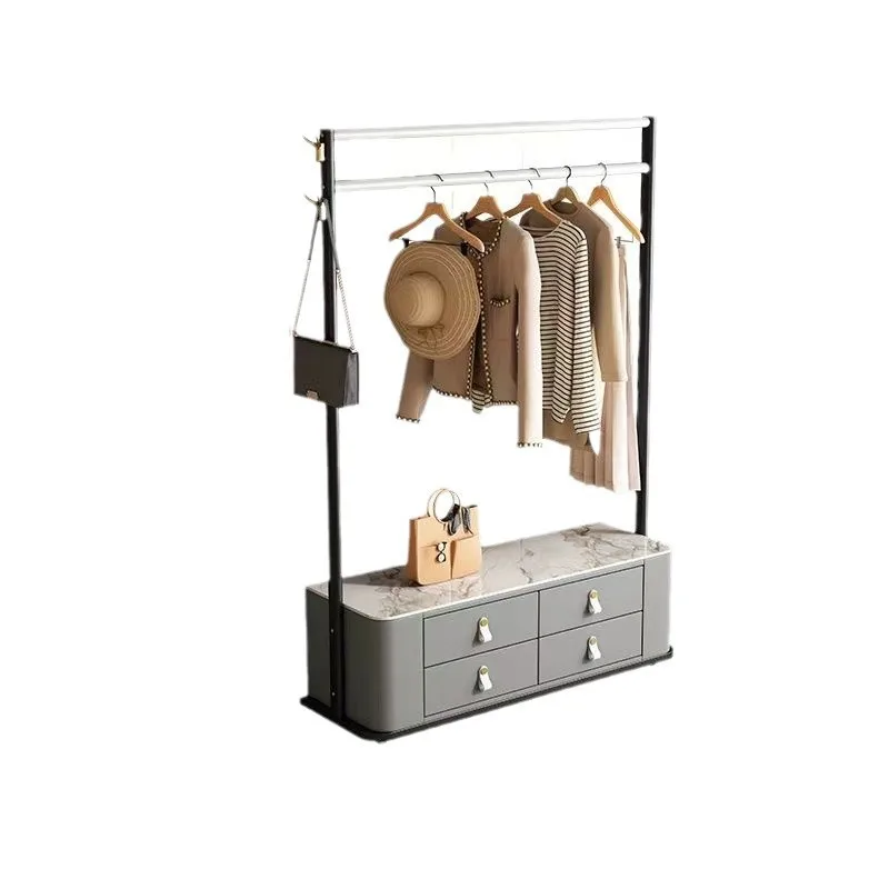 Bedroom, living room, multi-functional bedside table, integrated with drawers, wheeled hangers, household small apartment
