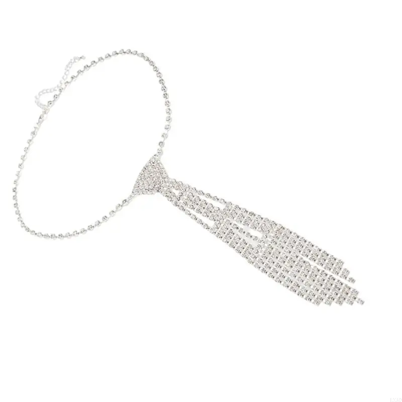 LXAD Модное ожерелье в галстуке инкрустированная хрусталь