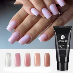 MSHARE Poly Nails żel akrylowy 60ml 60g Builder UV Led akrylowy Nails Extensions akrylowy różowy biały przezroczysty żel profesjonalny