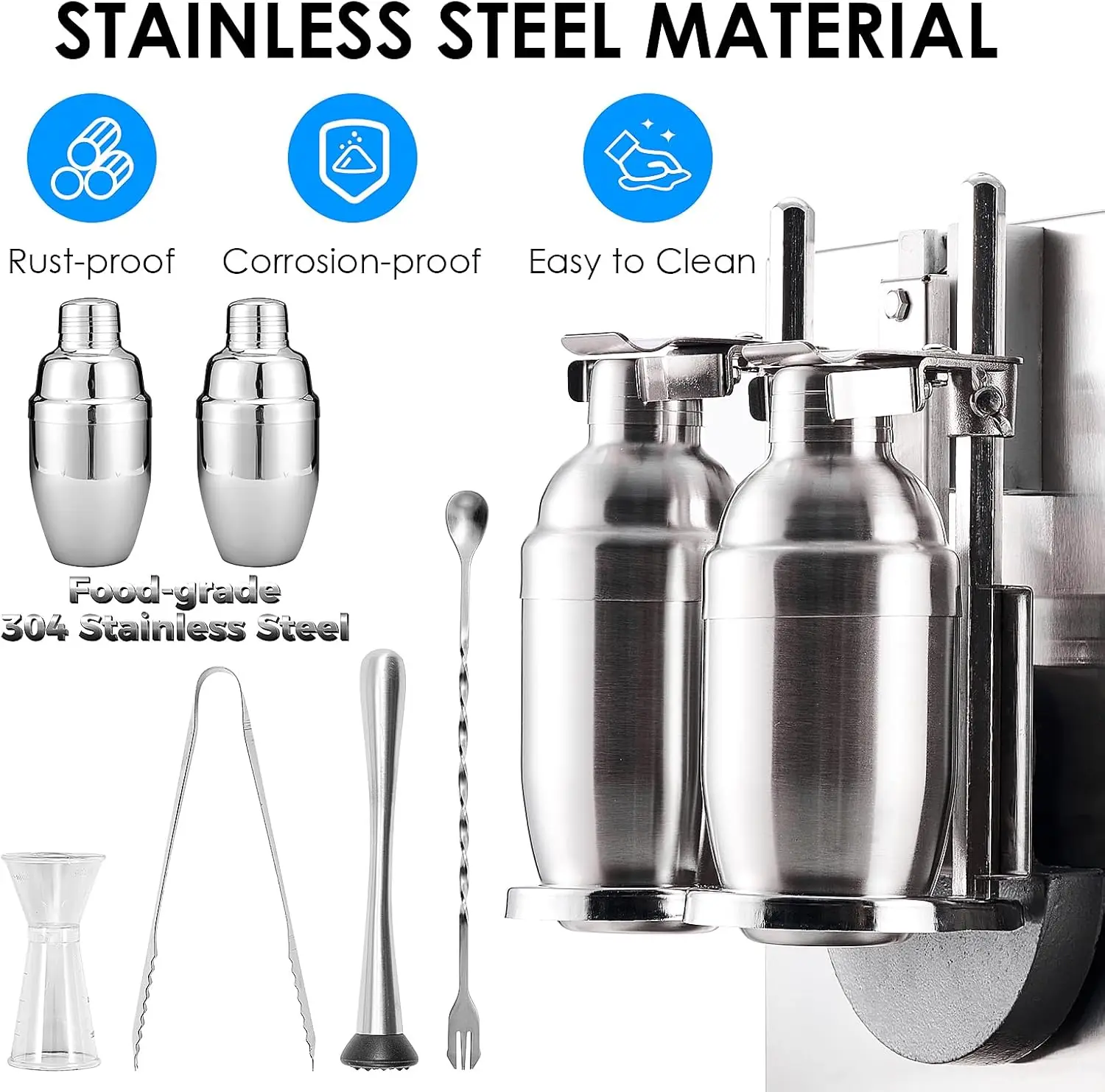 Electric Milk Tea Shaking Machine, Automatic Double Frame Milk Tea and Cocktail Shaker, 400r/min, Stainless Steel & Double Cups