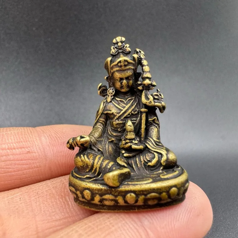 Brass Coated Pulp Copper Casting Tibetan Buddha Lotus Peanut Master Ornament Tibetan Supplies Ornament Crafts