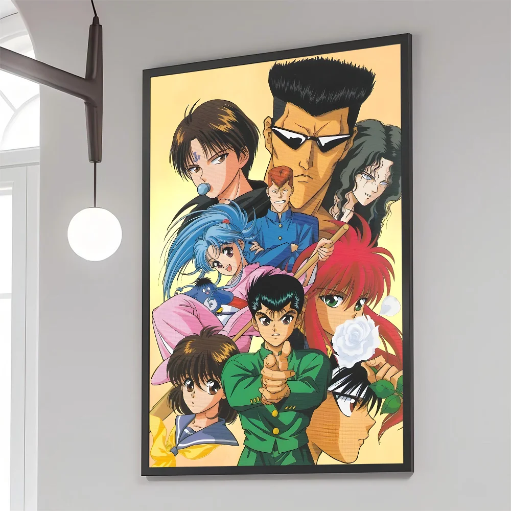 ملصقات لاصقة لفيلم أنيمي يويو هاكوشو ، ملصق من ورق الكرافت العتيق ، بار ومقهى لغرفة تصنعه بنفسك ، لوحة جمالية فنية ، 1 * *