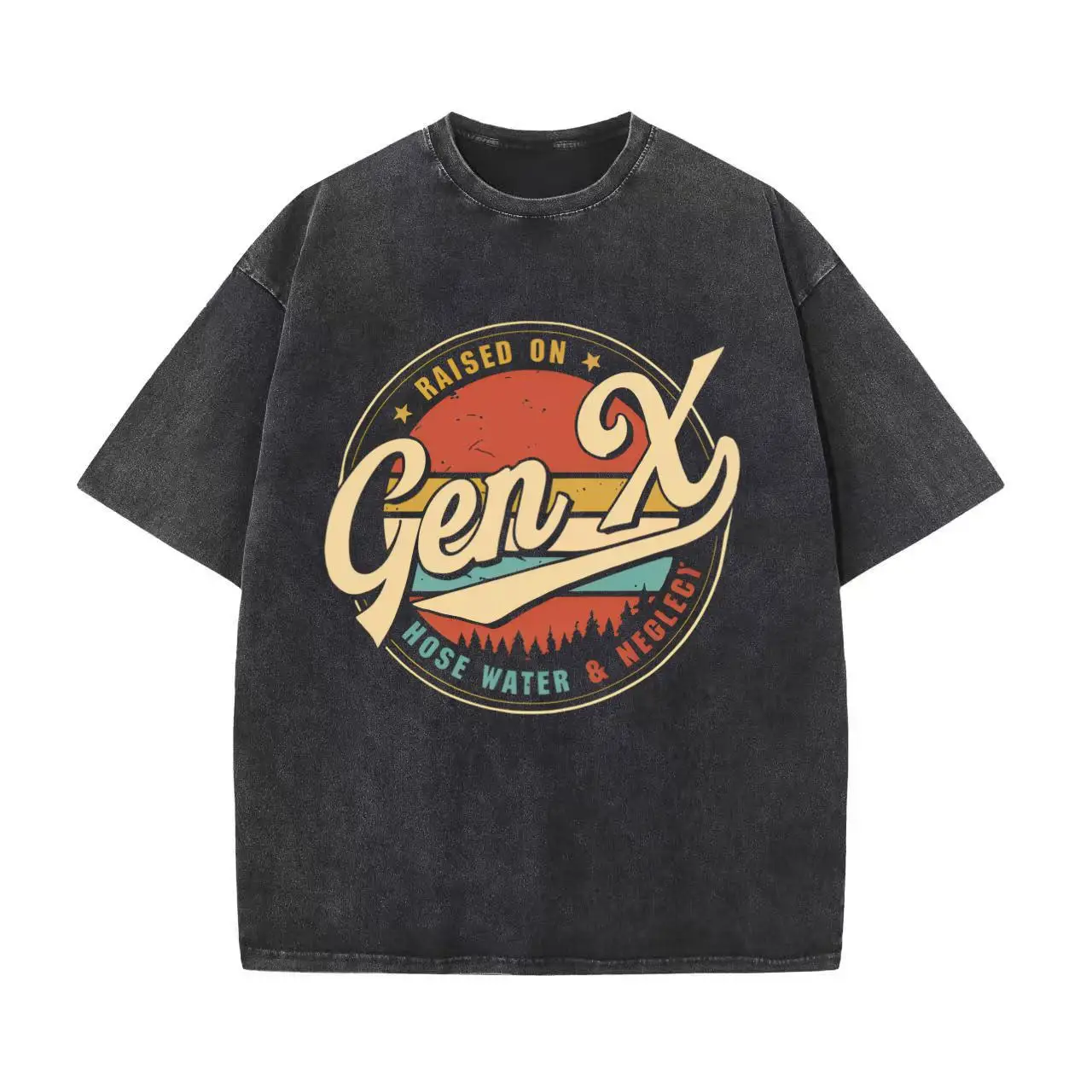 

"Funny Gen X T-Shirt | 'Raised on Neglect' Vintage Washed Graphic Tee | 90s Retro Nostalgia Gift | Sarcastic Generation X Top"