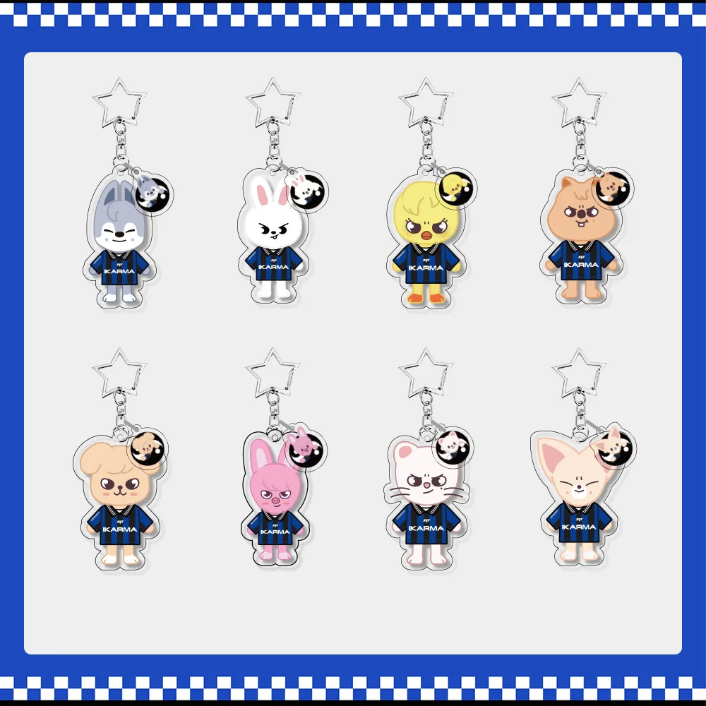 

K-POP Stray Kids Cartoon Acrylic Keychain SKZOO New Special KARMA Acrylic Keychain Flash Pendant Star Peripheral Same Style