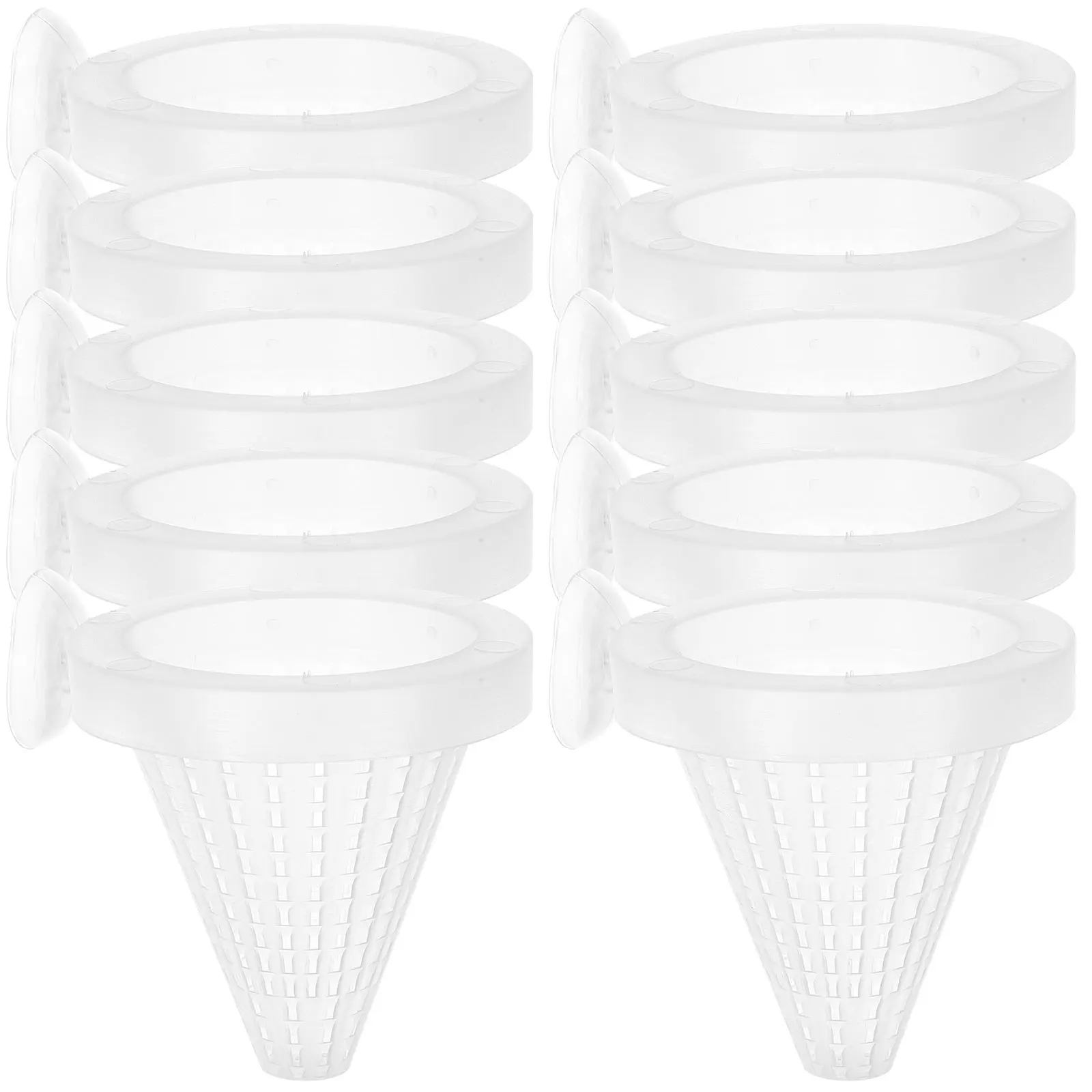 

10 Pcs Feeder Red Worm Cup Bait Holder Fish Crab Cone for Aquarium Coral Shrimp Conical Feeding Cones