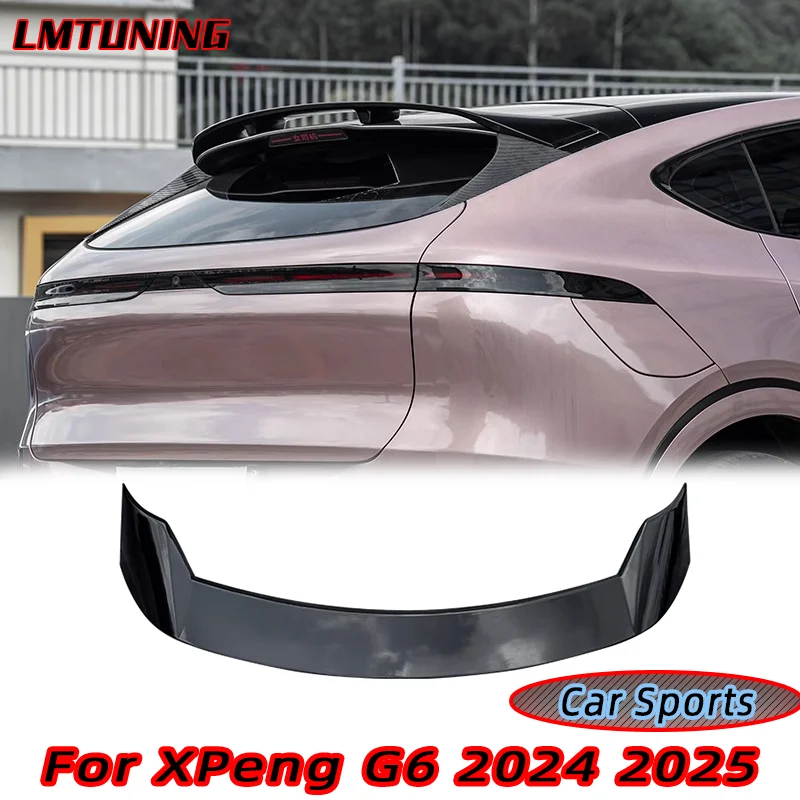 

For XPeng G6 2024 2025 Car Sports Tail Wing Spoiler Decoration Wings Rear Exterior Parts Bright Black ABS Auto Accessories