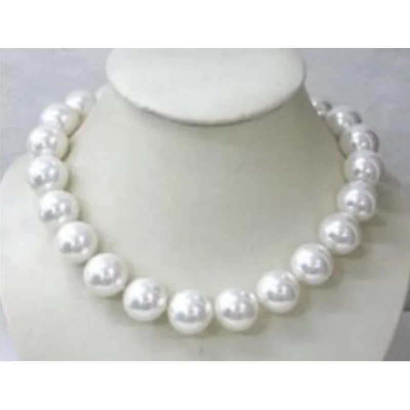 

18mm AAAA white SOUTH SEA shell pearl necklace 18inchNEW style Fine jewe Noble Natural Natural