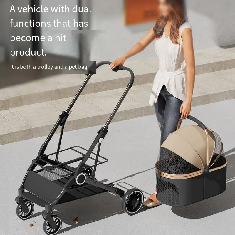 

Small Outdoor Pet Carts 2025 Pet Stroller, Lightweight and Foldable, with Detachable Bags for Dogs, Cats, Teddy Bears Cat Cage