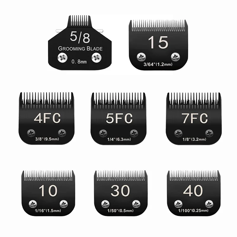 

Черный 7FC 5FC 4FC 3FC # 10 # 30 # Профессиональная машинка для стрижки собак 40 5/8 с лезвием A5 подходит для большинства машин для стрижки домашних животных Andis и Oster