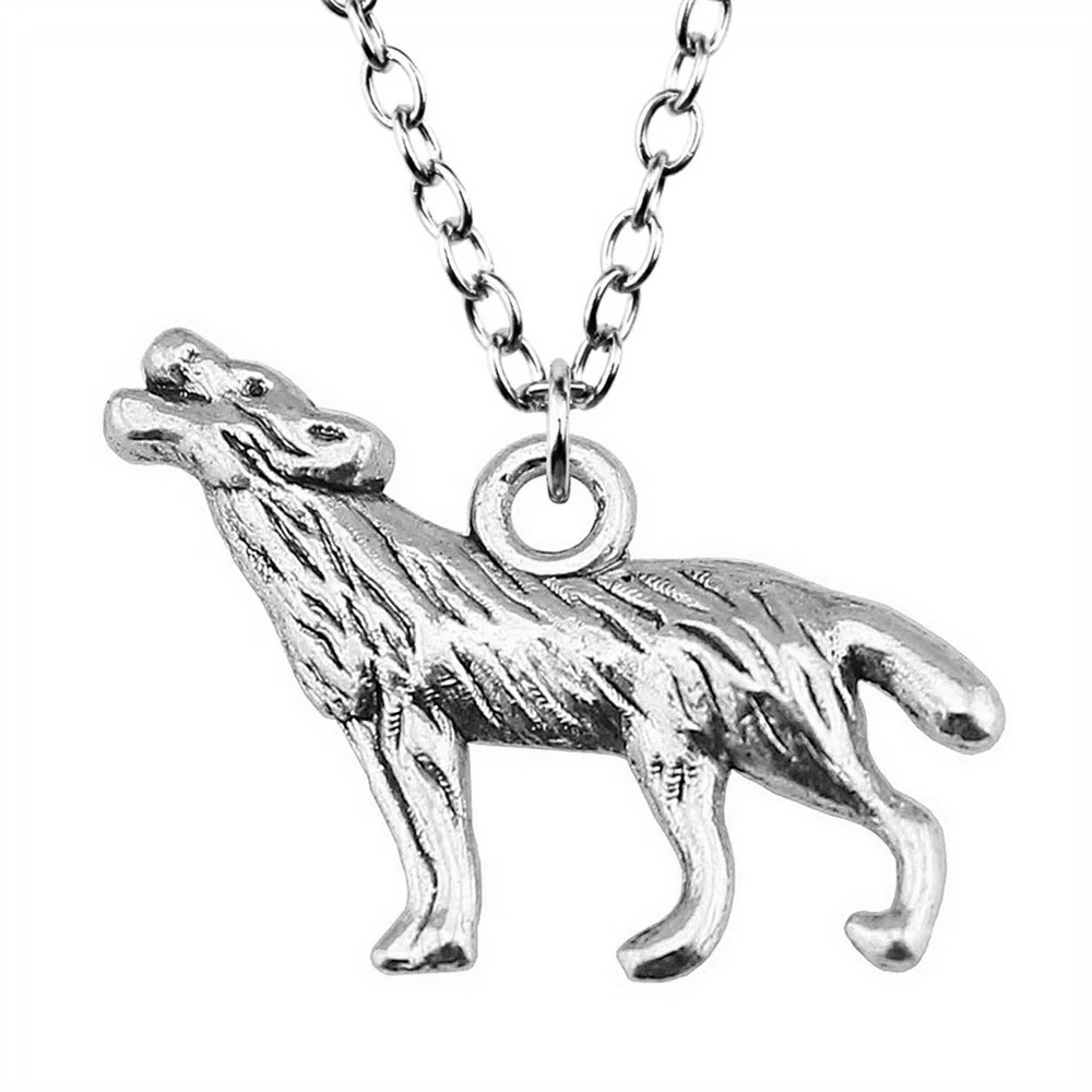 Vintage Wolf Pendant Necklace Leopard Alloy Wild Animal Charm Necklaces Wildlife Jewelry Gift For Men Women
