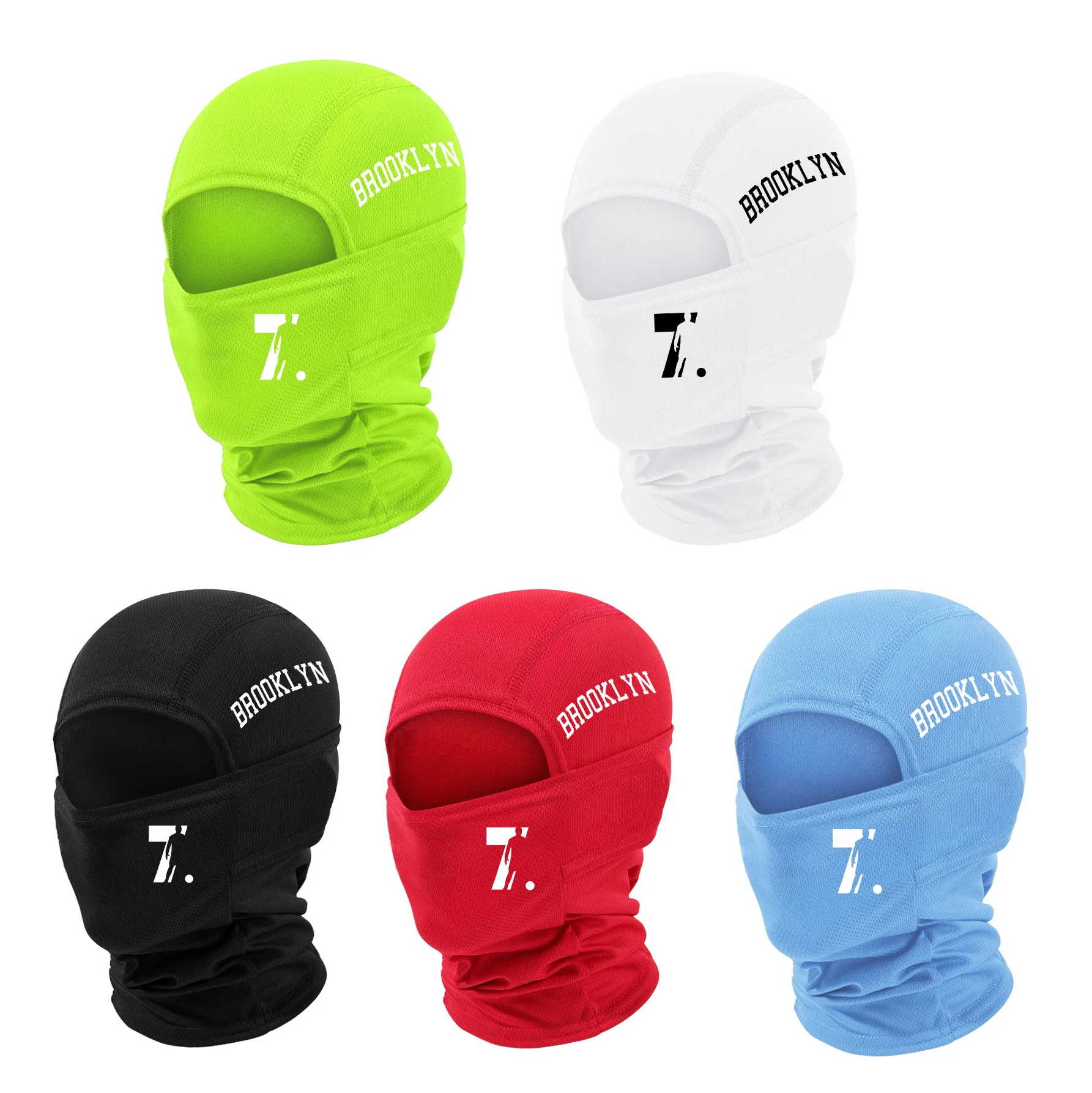 1/2/3/5PC Balaclava Face Mask, Breathable Ice Silk, Brooklyn