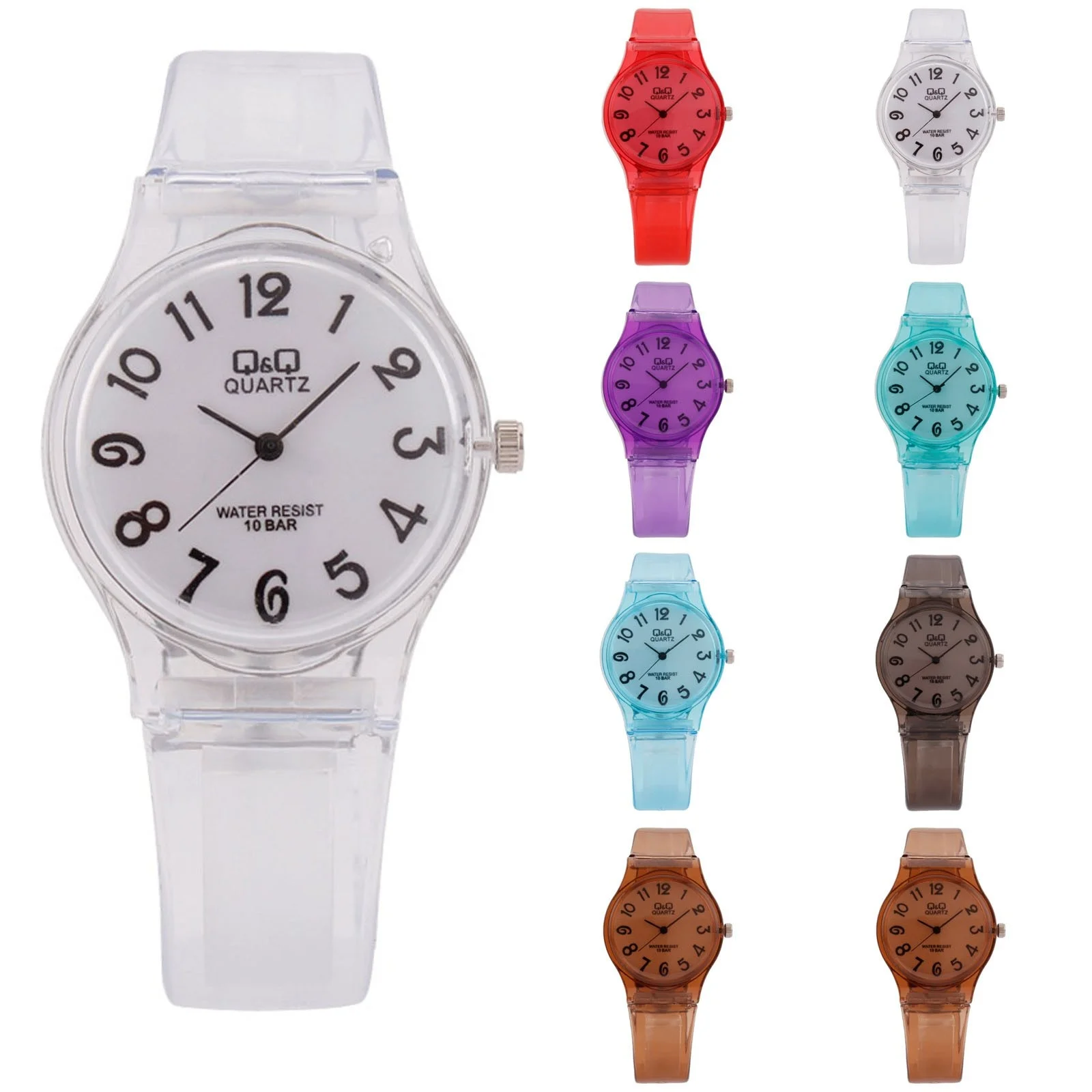 ساعة يد نسائية كاجوال على الموضة بتصميم بسيط وحزام سيليكون كلاسيكي بمينا دائري كوارتز ساعة يد نسائية متعددة الألوان لتزيين اليد #1