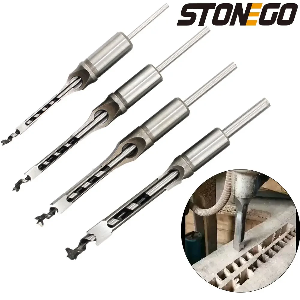 

British System Woodworking Square Hole Drill DIY Woodworking Square Hole Tenon Machine Drill Bit Electric Tool Accessories Saw