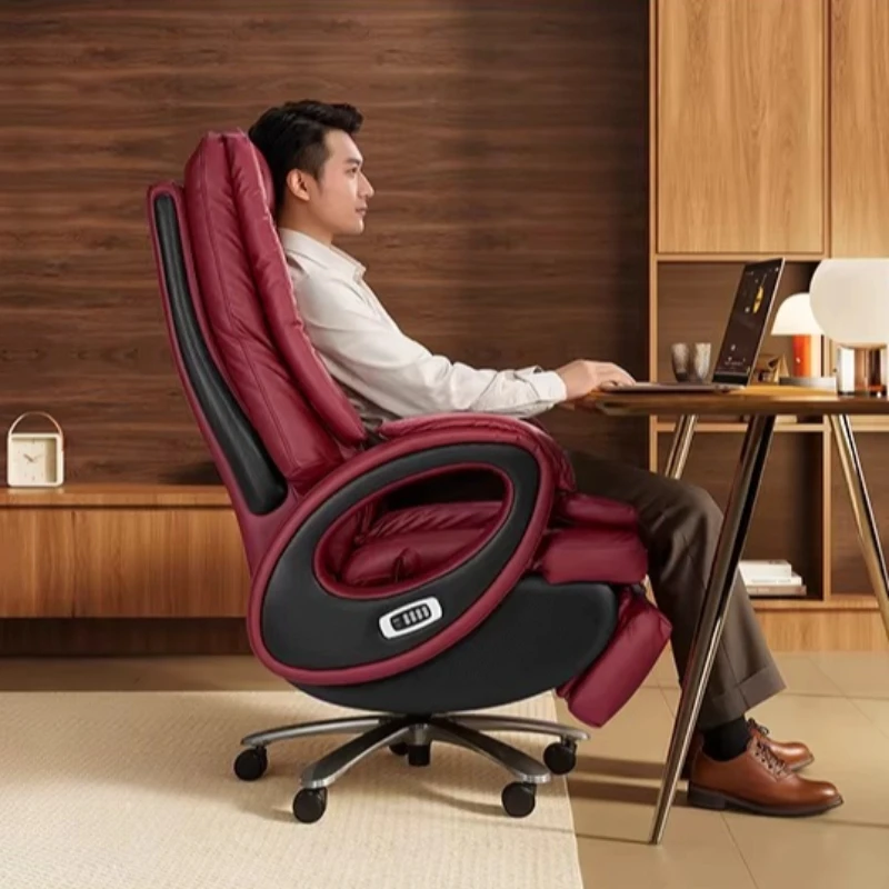 

Многофункциональное офисное кресло из натуральной кожи, эргономичный дизайн, игровое кресло для киберспорта, электрический массаж, мебель для интерьера.