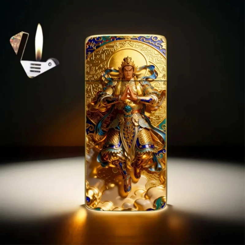 

Chinese Style New Metal Ultra-thin Inflatable Lighter Personalized Enamel Craftsmanship High-end Exquisite Smoking Gift