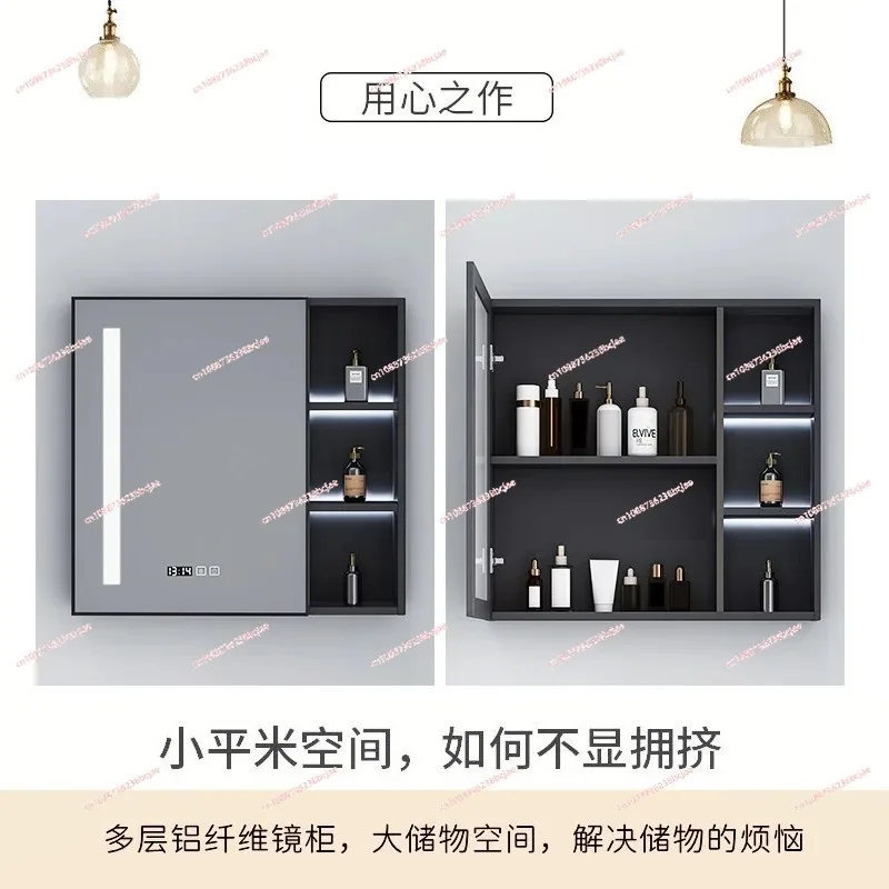 Storage Square Mirror Nordic Bedroom Makeup Fogless Bathroom Mirror Heater Free Shipping Miroir Bain Bathroom Fixtures