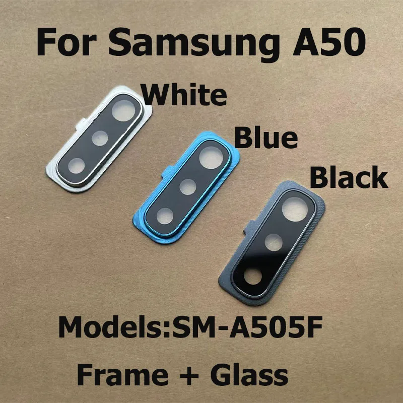 Rear Back Camera Glass Lens For Samsung Galaxy A50 Camera Cover With Frame Bezel Replacement SM-A505F