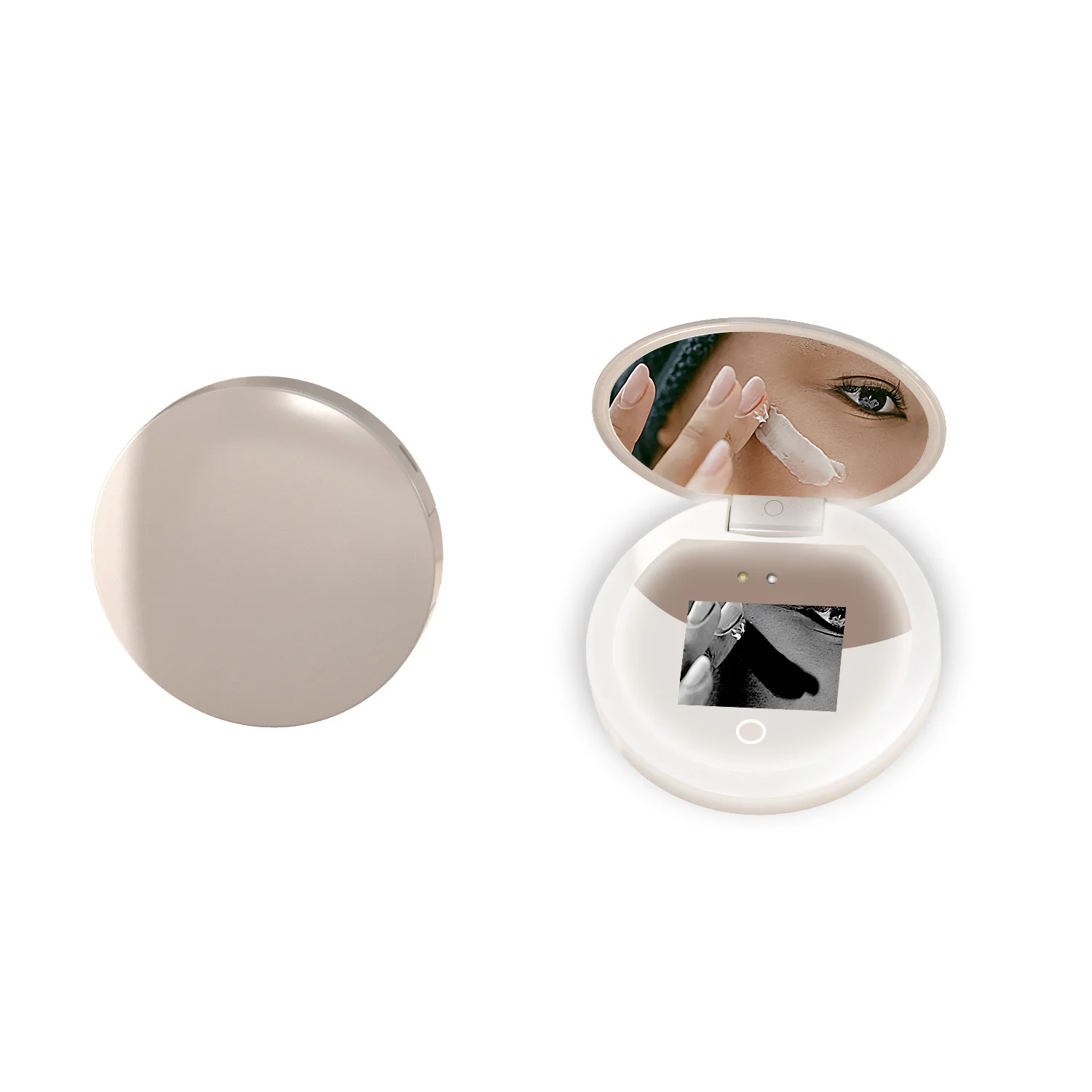 Intelligent Sunscreen Makeup Ultraviolet Test Mirror, Multi-functional Makeup Remover Detection Mirror LED Light Fill Light