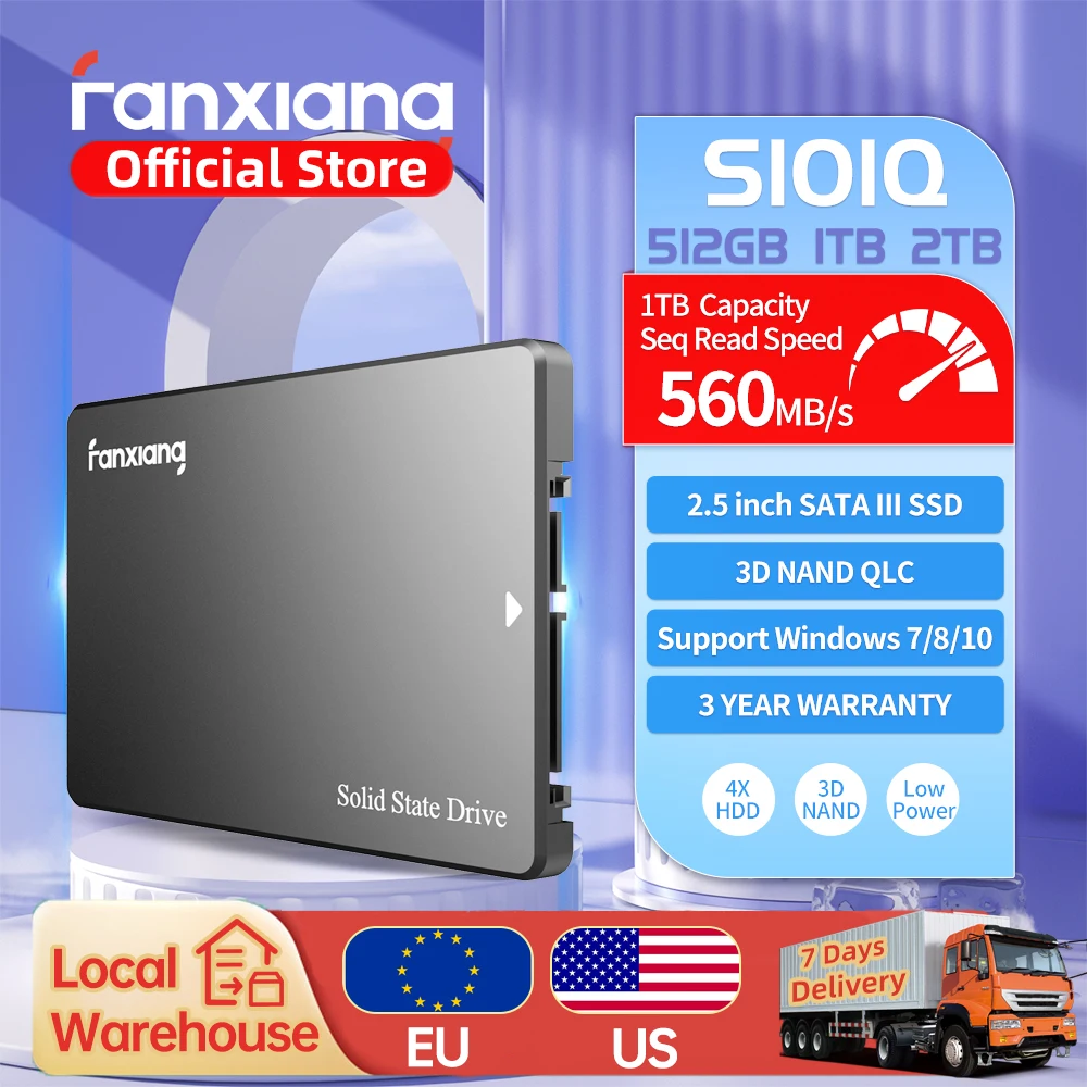 

[Доставка в ЕС/США] Fanxiang SSD S101Q 2,5-дюймовый SATA SSD 4 ТБ 560 МБ/с Жесткий диск SATA 3.0 SSD Внутренний твердотельный диск для настольных ПК