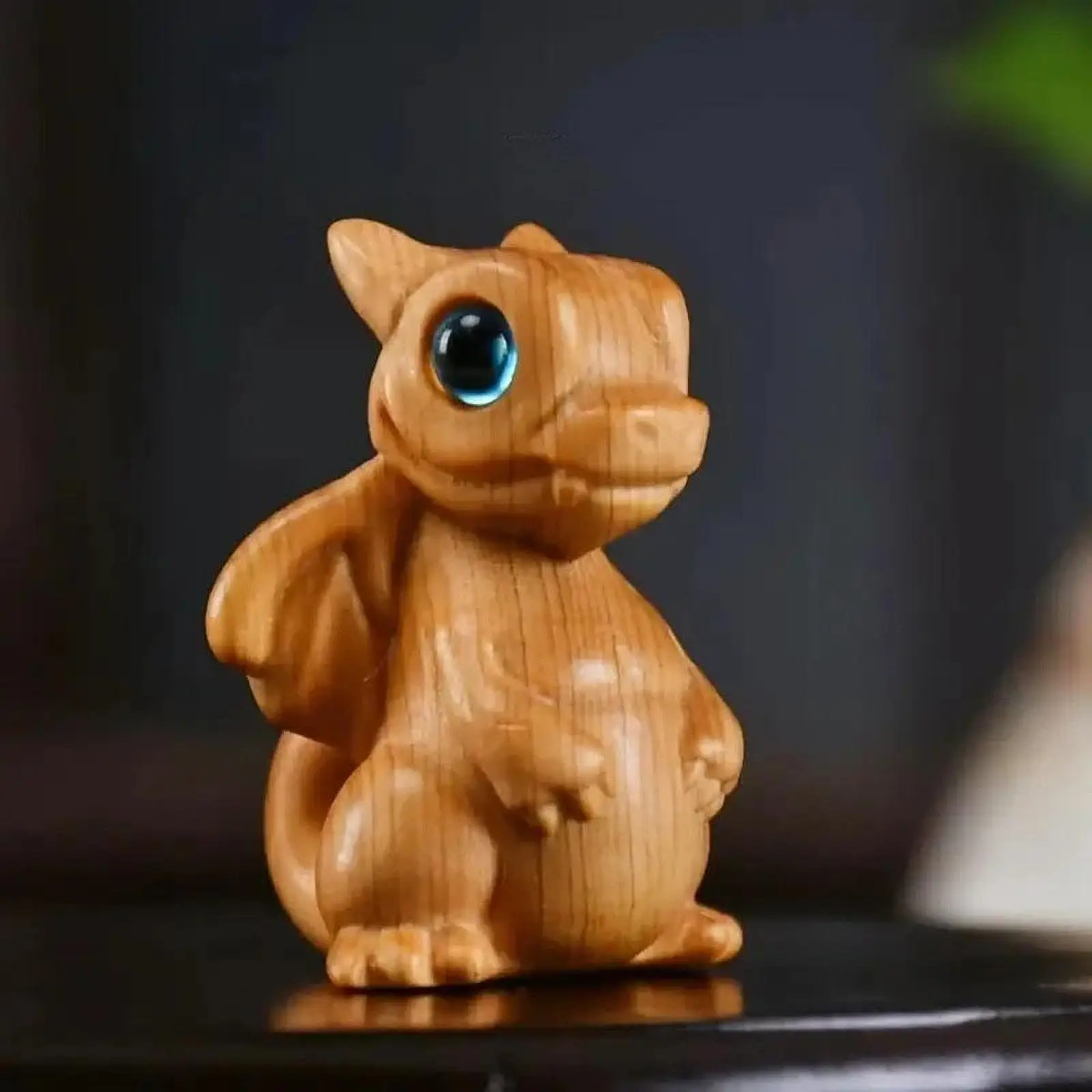 

Dragon Miniature Figurine Wood Carving Car Ornament Micro Landscape Decor for Office Shelf Entrance Living Room Birthday Gift