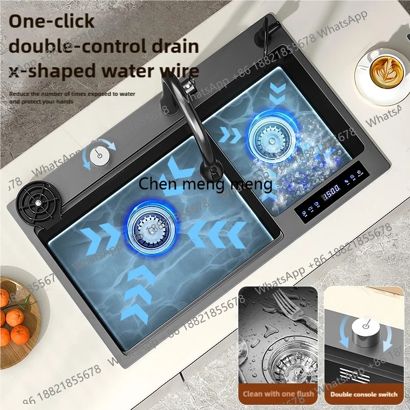 

Water Catalyst sinks Stainless Steel Kitchen Sink Multifunctional Smart Double slot Cleaning Purification Sterilized Fruit