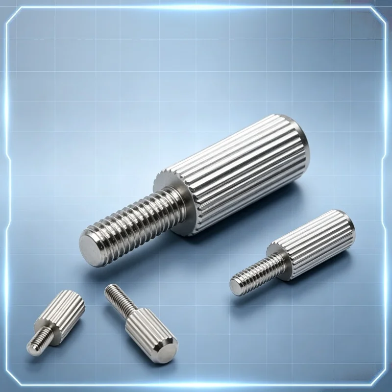 5-20Pcs M3 M4 Long Handle Knurled Thumb Screws Stainless Steel Small Head Straight Knurl Cylindrical Hand Screw Bolt 6/10/16mm