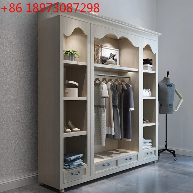

Retro shoes and bags product display cabinet men's and women's clothing storage shoe and bag boutique cabinet