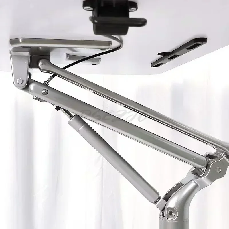 Household Office Pneumatic Simple Computer Desk Standing Desk Movable Lifting Desk image 3