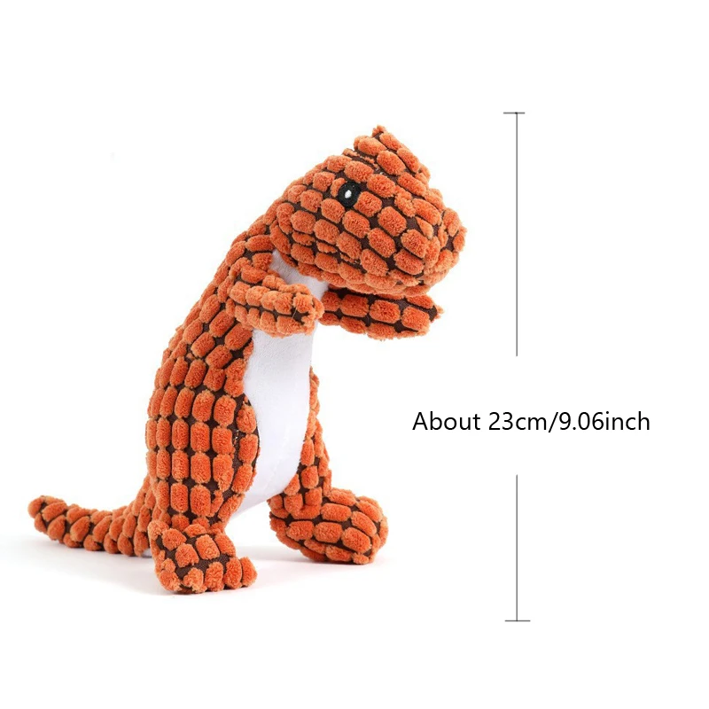 Plush Dog Toy Dinosaur Shaped Interactive Squeaky Toys for Small Large Pets Tooth Cleaning Chew Toy  Accessories